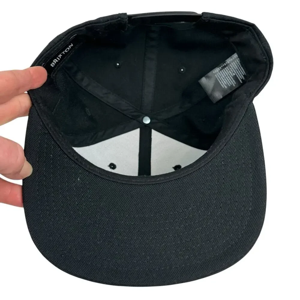 Brixton Supply Oath lll Snap Back Hat Cap Wool Acrylic Blend Black Adjustable